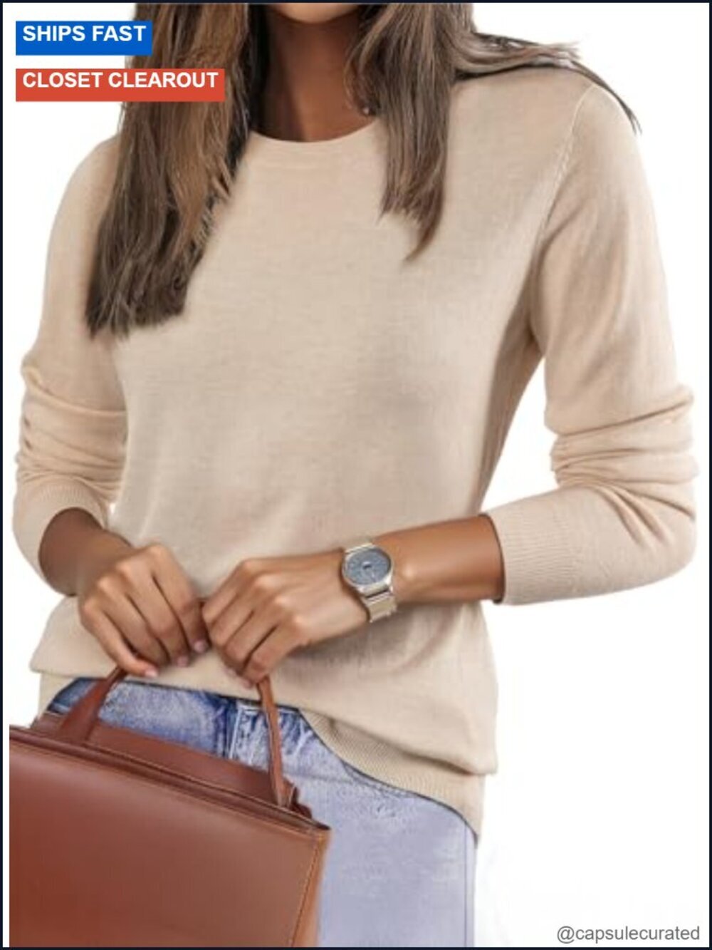 Trendy Wool Blend Sweaters Long Sleeve Crewneck Pullover Fall Outfits